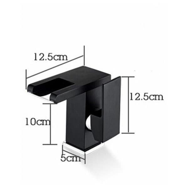 Badkran Moderne Vannfall Design Vaskekran Svart LED Dur