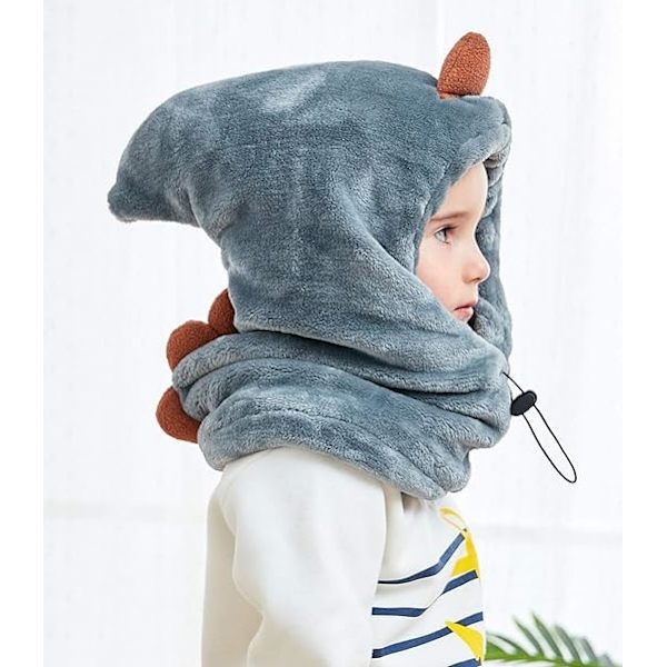 1 st blå pojke vinter varm fleece hatt halsvärmare halsduk barn för cy