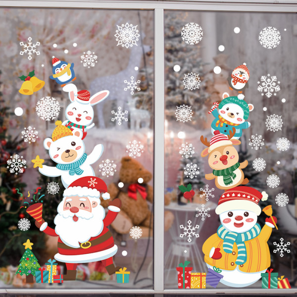 29x60cm Juldekoration UV Elektrostatisk Santa Snowflake Wal