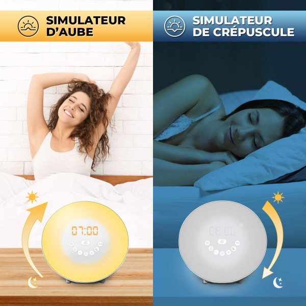 Daggrysimulator for en mild vekker - Med mørk nattmodus D