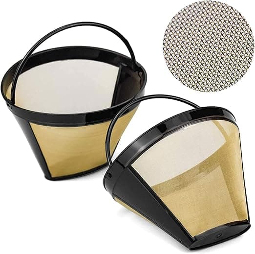 Set med 2 permanenta kaffefilter i rostfria koppar - washa