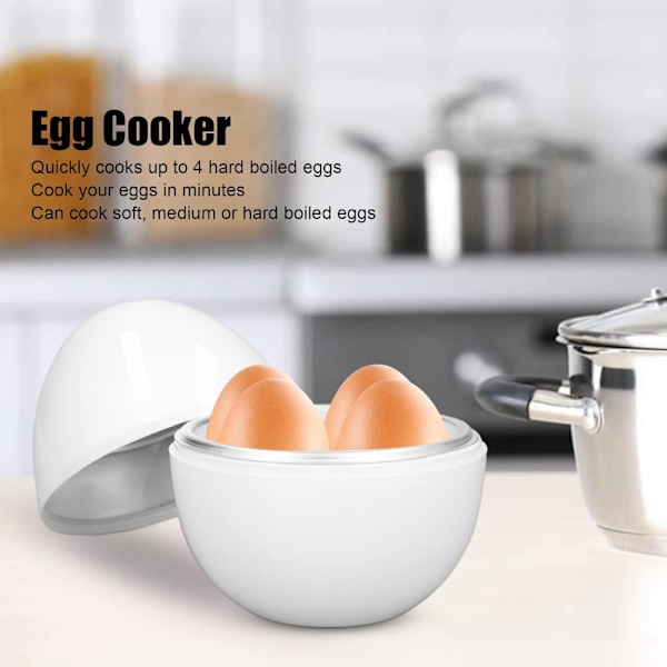 1 stk eggkoker, 4 egg kapasitet, mikrobølgeovn, kokte egg, komp