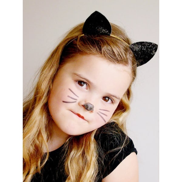 Glitter Cat Ears Hodebånd Halloween Fancy Dress Cat Woman Hairban