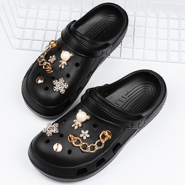 10 Crocs DIY Sko Blomster Dekorasjon Tilbehør Flyttbar Sko Bu