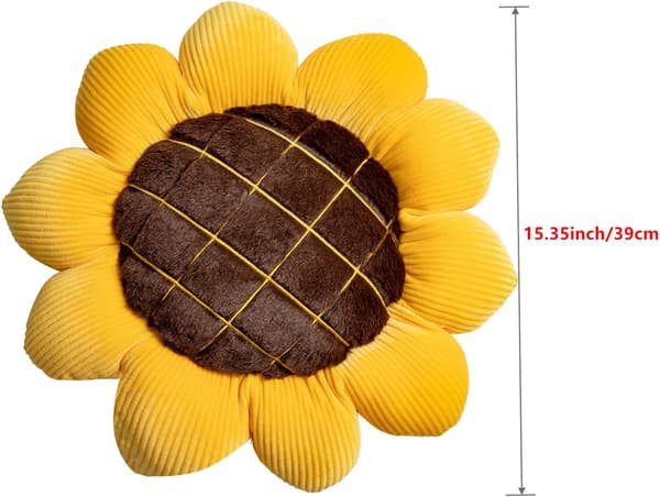 Set med 2 (38 cm) solroskuddar - Solrosformad kudde för R