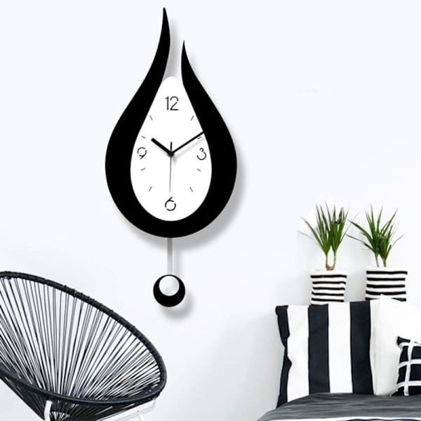Xintang Tyst Väggklocka Vattendroppe Pendelklocka Modern Design