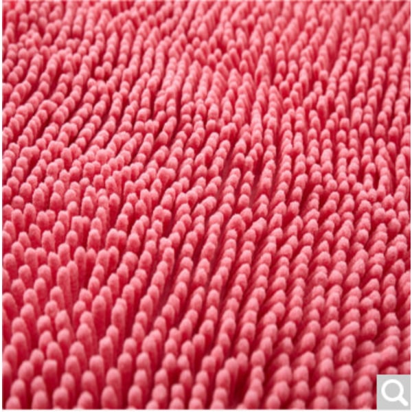 Halvcirkel badmatta, mjuk absorberande chenille fluffig halkfri badmatta matta halvmån badmatta för maskintvättbart badkar Rosa 40 x 60 cm (Rosa)