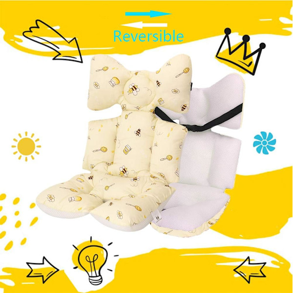 Reversibel sittdyna för barnvagn universell madrass baby supp