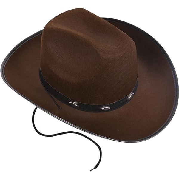 Cowboyhatt med påtrekkbar lukking, cowboyhatt for menn og kvinner, Fe
