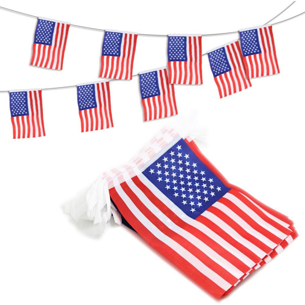 USA Amerikanske String Vimpel Bannere, Patriotiske Begivenheder 4. Juli Uafhængighedsdag Dekoration Sportsbarer 100 Flag