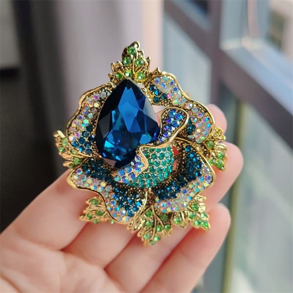 Blom brosch brosch pin strass brosch dam mode smycken bling flöde