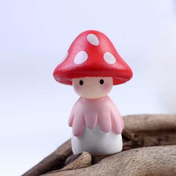 Fe-eventyrlig svampe dukke statue 4 stykke miniature eventyrhave miniatu