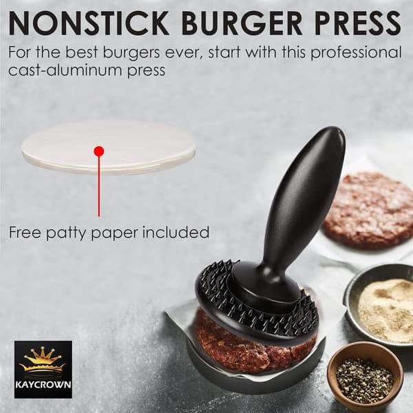 Hamburgerpresse - Dobbeltsidet kødmørner - Hamburgerbøf