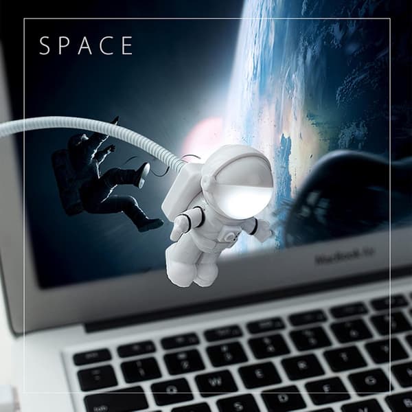 Kreativ astronaut USB-lampe fleksibel USB LED-lampe for bærbar PC, skrivebord