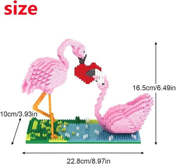 Micro Flamingo Byggklossar Husdjur Mini Byggstenar Leksaker Bygg