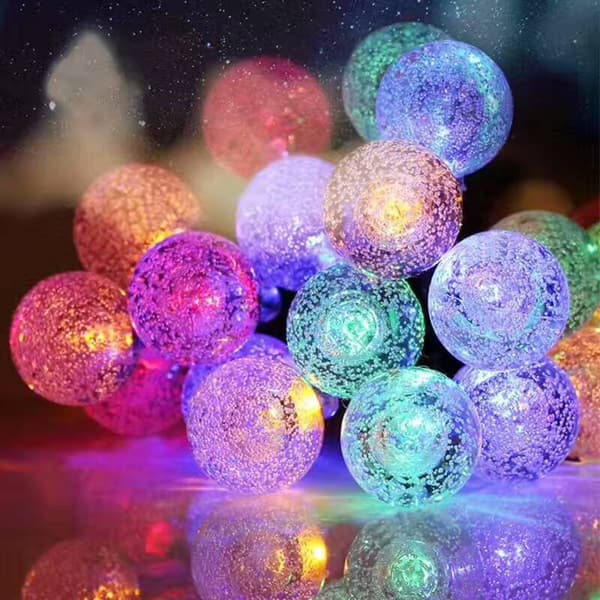 7 meter 50 LED lys - 8 tilstande, solcellelys til udendørs brug