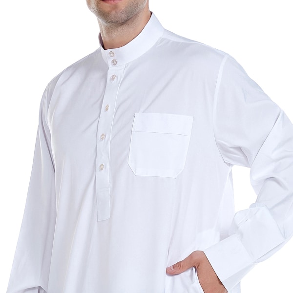 Miesten yksiosainen Sleepshirt Lähi-idän miesten kylpytakit Valkoinen (M koko