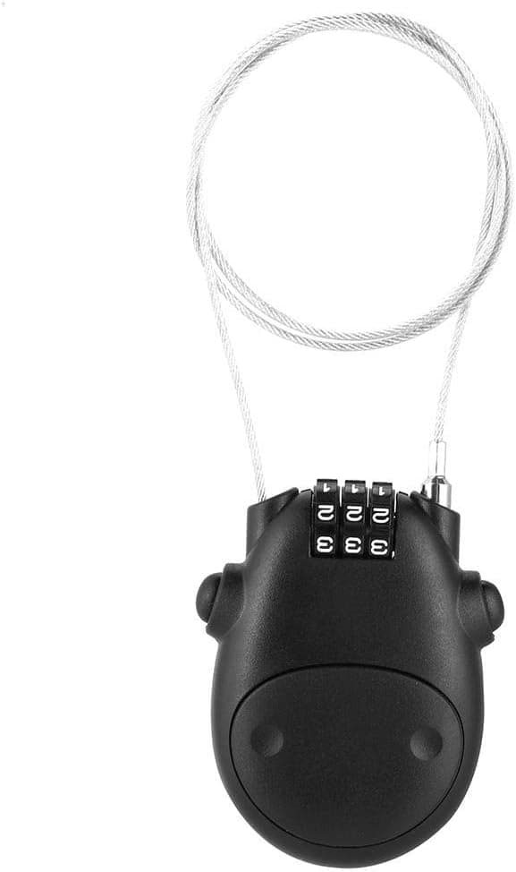 Kombinationslås med 3-cifret numerisk kode Kabel hængelås, 80cm Ex