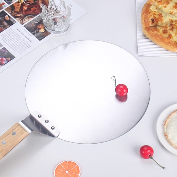 Salg Rustfritt stål pizzaskuffe med treskaft, pizza