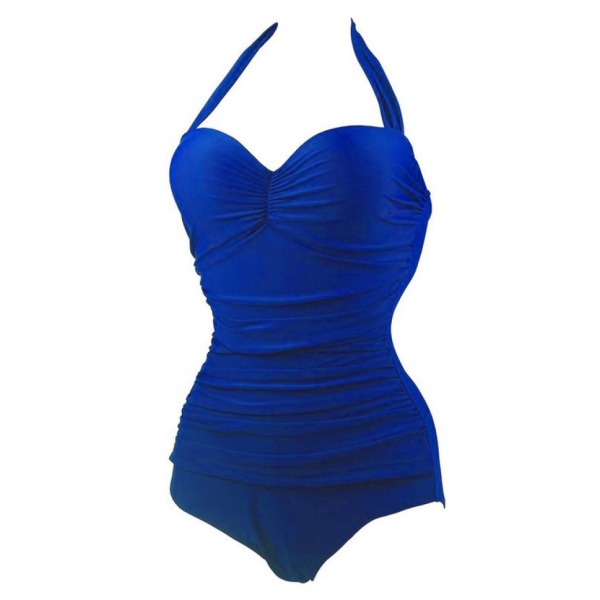 L-sininen naisten vatsanhallintaan pehmustettu uimapuku