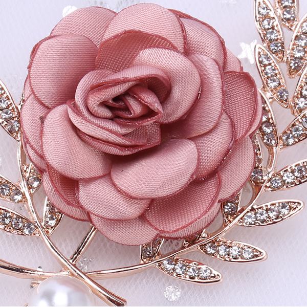 Stofrose broche pin - Blomster broche pin til kvinder og mænd, Blomster broche pin til bryllup, fest, kjole og tørklæde