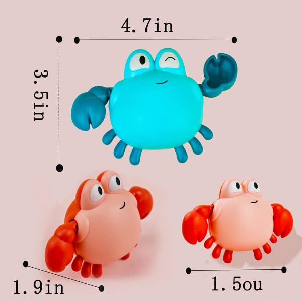 Badefjollegetøj til småbørn, søde badelegetøj i form af krabber til babyer