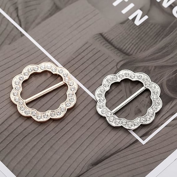 Halsduksring Spänne, 2 st Cubic Zirconia Spänne Silkeshalsduk Rin