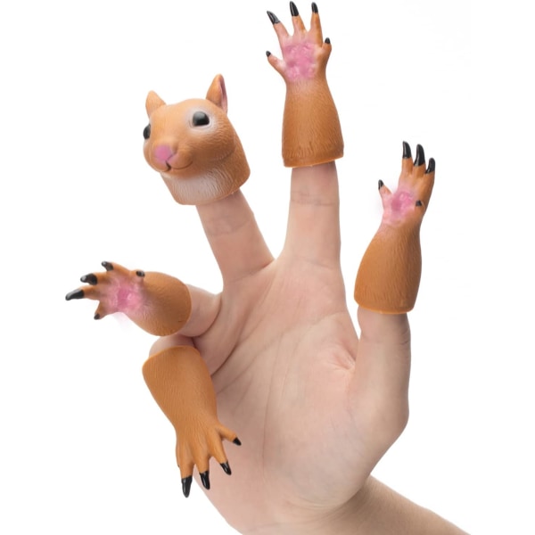Squirrel Finger Leksaker Hand Puppet Nyhet Tiny Animal Praktisk Gör