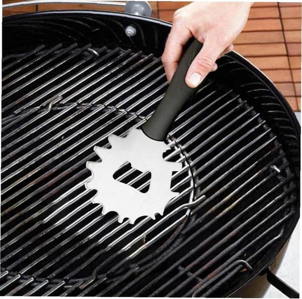 Grillskrape i rustfritt stål, grillbørste for rengjøring av grill