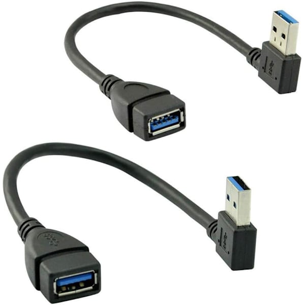 2 st vänster och höger hörn USB 3.0 hane till hona förlängningskabel