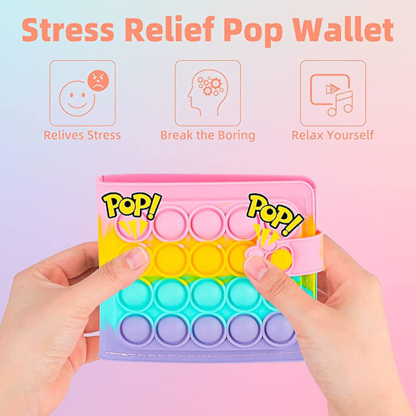 Pop Purse Plånboksväska för Flickor Kvinnor Fidget Pops Poppet It Söt M