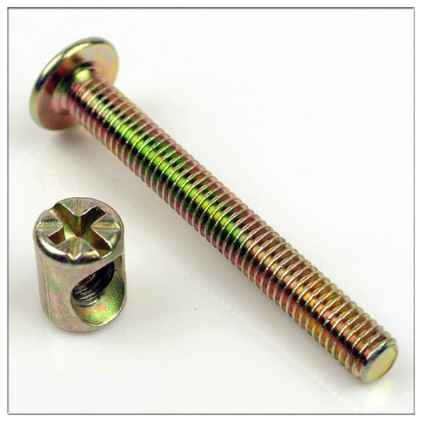 10 stk. M6 x 60 mm forzinket kulstofstål møbelboltforbindelse