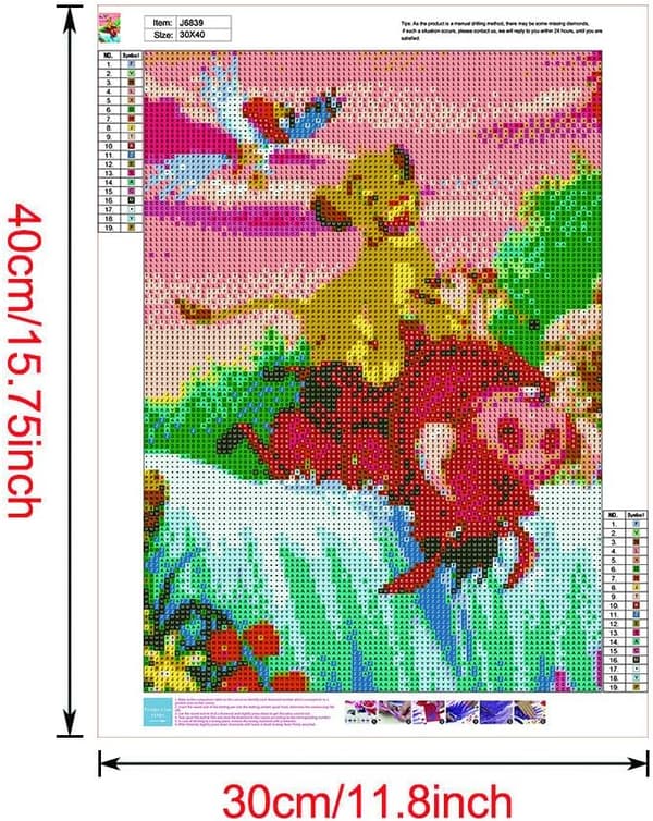 30*40CM DIY Digitalt Maleri Kit 5D Diamant, Krystall Rhinestone E