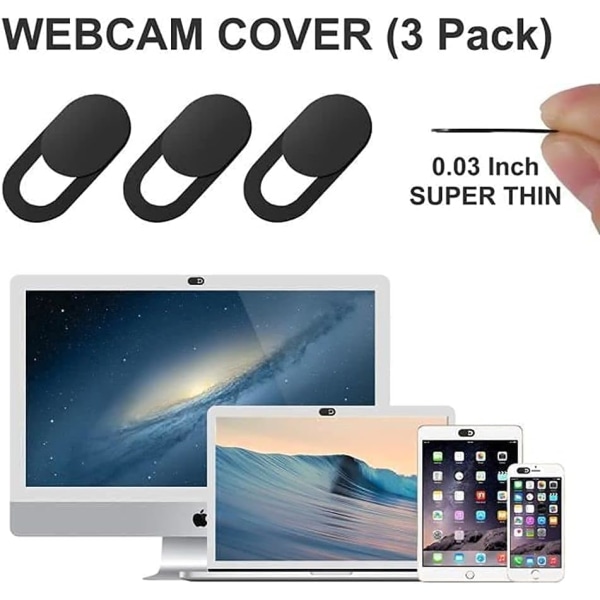 Anti-Spy Webcam Cover [3 STK ] Webcam Cover til Laptop/Macbook Ai