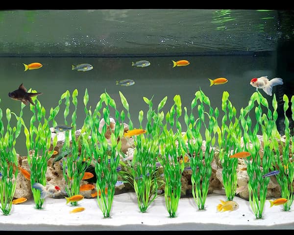 Kunstig tangplante for akvarium, plastfisketank
