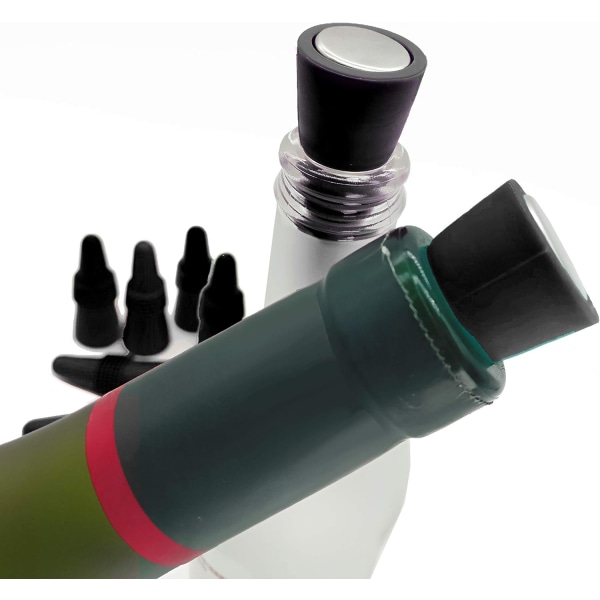 8-paknings gjenbrukbare silikon-vinpropper for drikkeflaske med C