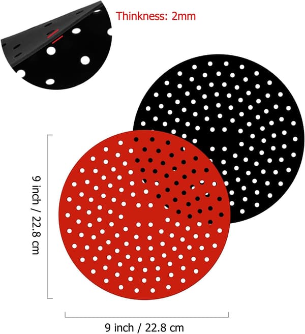Airfryer Non-Stick Liners, Airfryer Tilbehør, 2 Stk 9 Tommer R