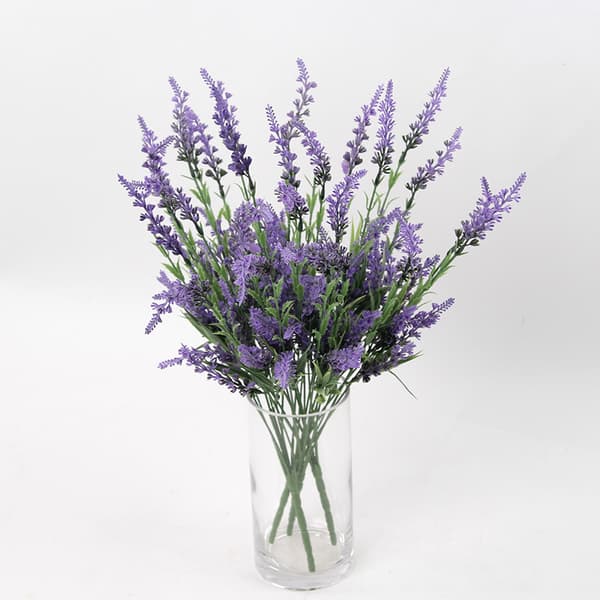 2 st lila konstgjorda flockade lavendel, bröllopsfest heminredning