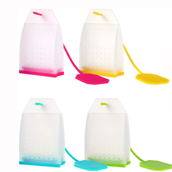 Silikon teinfuser, 4-pak løs te-filterposer sil