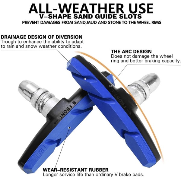 2 par cyklebremseklodser til V-bremser U-bremser og cantilever(b