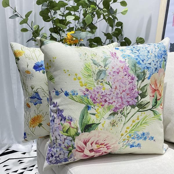 Pudebetræk 45x45, Sæt med 4 Bomuld og Linned Dekorative Sofa Ho