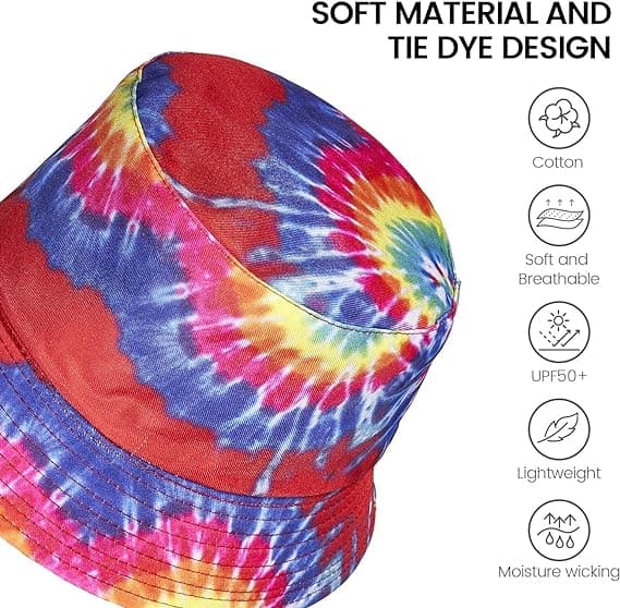 Tie Dye Spandau til kvinder - Vendbar udendørs strand solhat