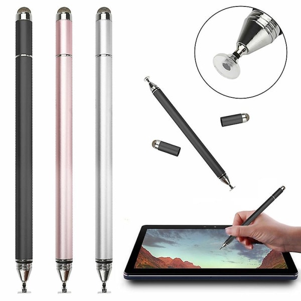4 i 1 styluspenn for Apple-nettbrett for iPhone Samsung bærbar PC (rosa)