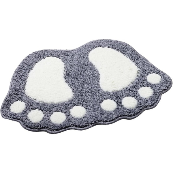 Non-Slip Bath Mat, Shaggy Carpet Big Feet Bathroom Shower Mat Absorbent Floor Mat Doormat (58 * 88CM, Gray)