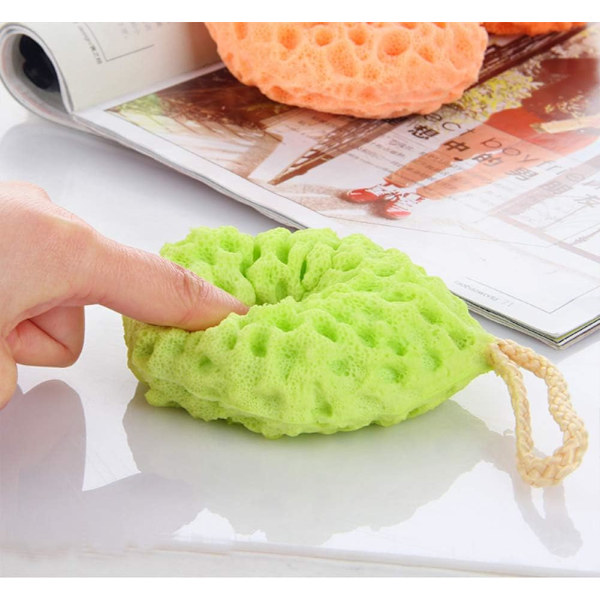 Kroppsvaskesvampsett med 3 myke naturlige fiber Honeycomb Texture Ex