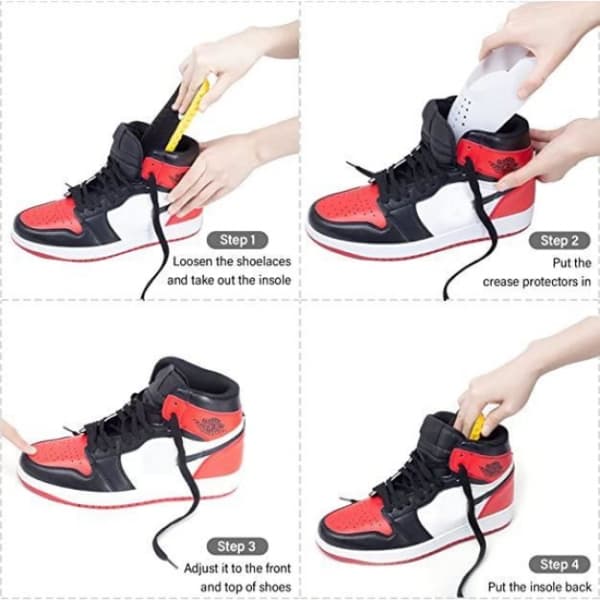2 par hvide+sorte (40-46) Anti-rynkebeskyttelse til sneakers /