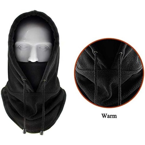 Unisex Vinter Vindtät Termisk Balaclava Huva Fleece Skidmössa Vinn