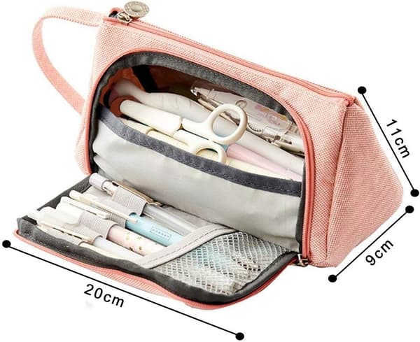 Multifunktionell pennfodral med stor kapacitet, premium canvas P