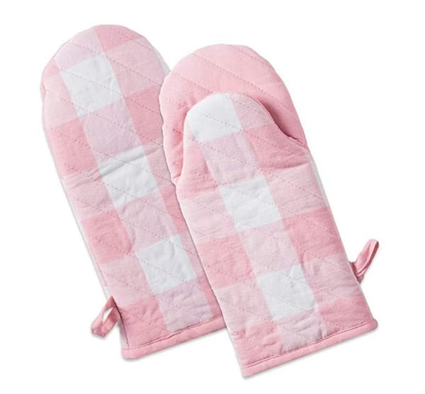 Buffalo Plaid Bomullsugnsvantar, 2-pack, 13x6, Värmebeständiga för
