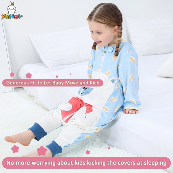 Baby Sovepose Sekk Lang Ermet med Fødder Vinter Swaddle Weara